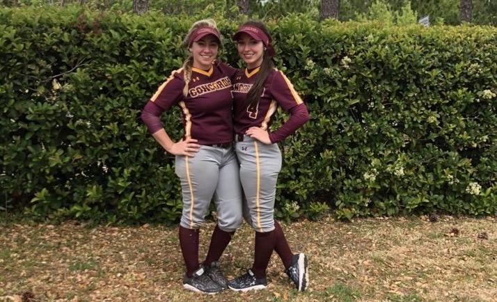 Seniors Kristen Landon (Left) and Taylor Kulaszewicz (Right) pose for a picture at their final tournament in Clermont, Florida (Photo Credit to CUC Athletics).