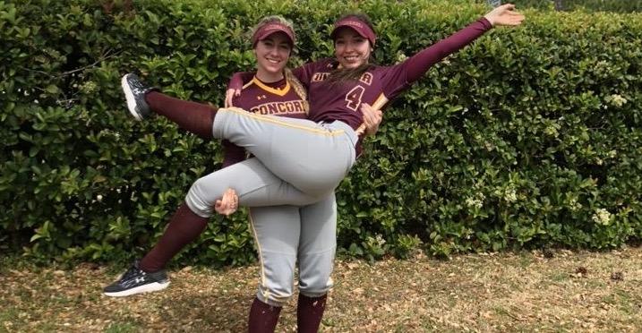 	
Seniors Kristen Landon (Standing) and Taylor Kulaszewicz (#4) pose for a photo in Clermont,  Florida during a quick photoshoot (Photo Credit to CUC Athletics).
