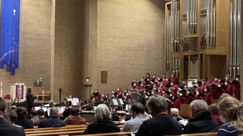 The combined choirs and orchestras perform during the Lessons and Carols service on Saturday, Dec. 4, 2021.