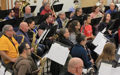 The University Band at rehearsal on Feb. 23.