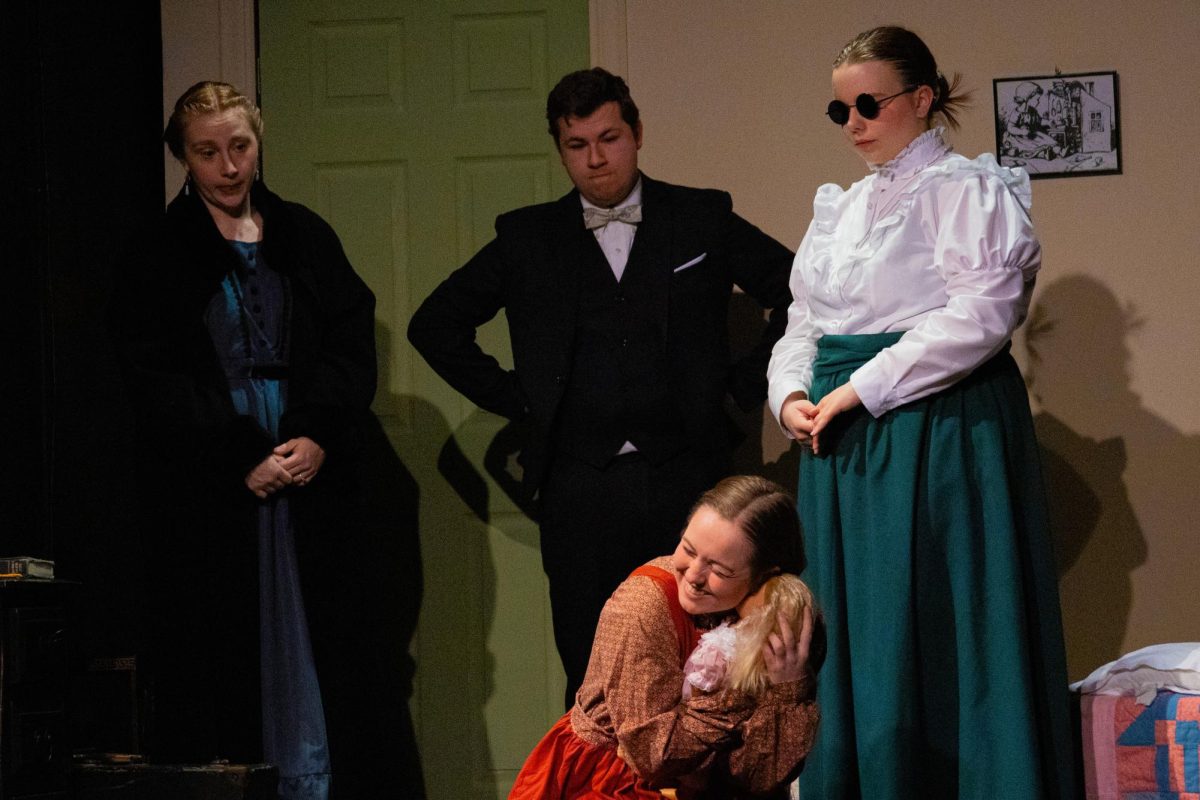 (Left to Right) Actors Arianna Scheltens, Jordan Meier, Evalynn Berg, and Maxine Bittner on their final rehearsal for the Spring Production of The Miracle Worker on Wednesday, April 10th 2024