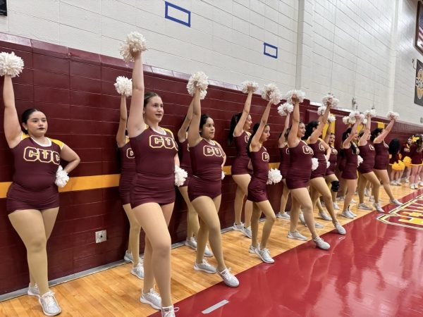 Former lacrosse midfielder Ella Herbig, second from left, is now a member of the CUC Dance Team.