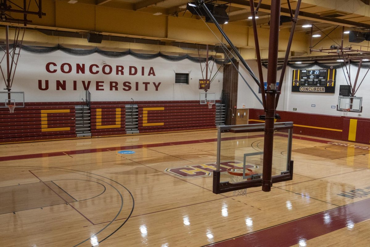 Interior of the Geiseman Gymnasium after a 2 month roof replacement project.