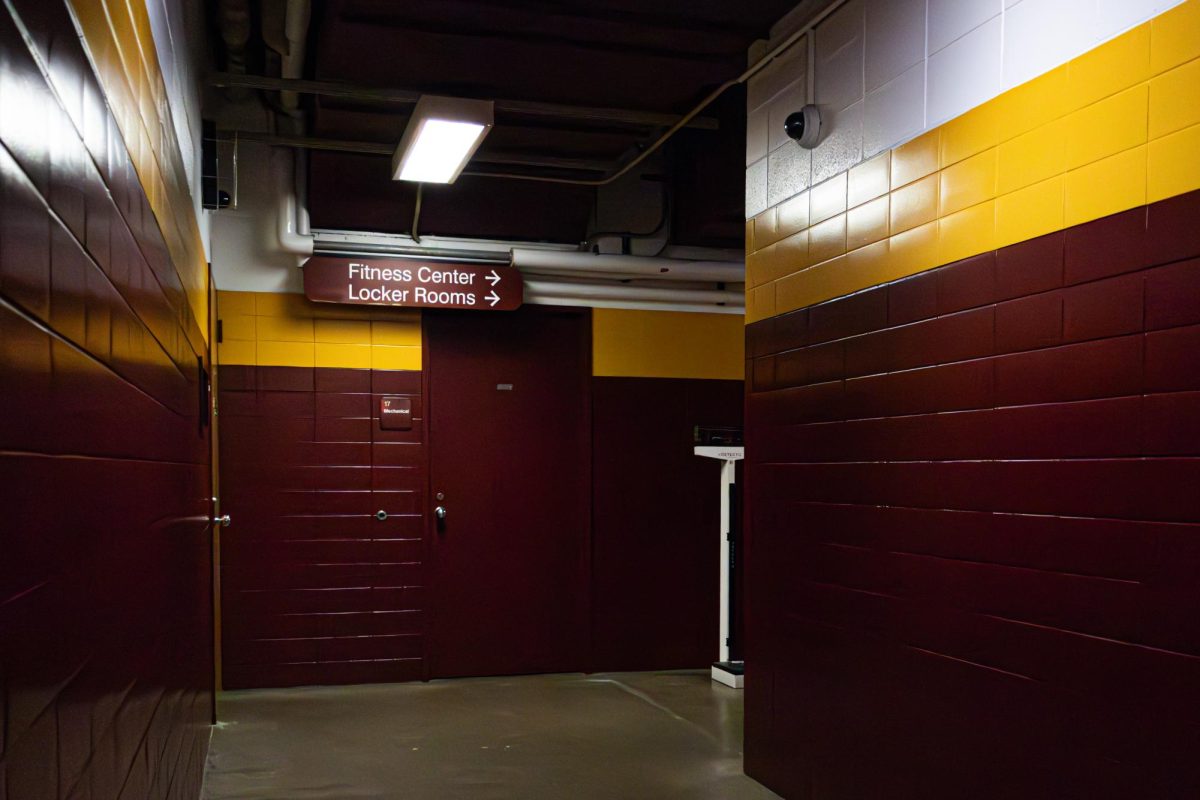 Fitness Center underneath the North Gym received a fresh coat of paint in it hallways 