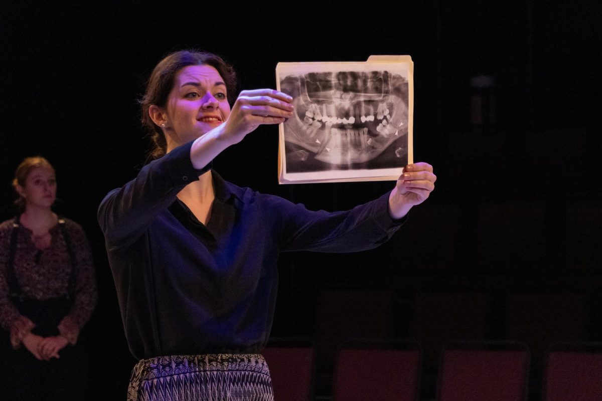 Student-Actor, Annika Slayton, on October 7th's dress rehearsal of the fall 2024 play "Radium Girls"