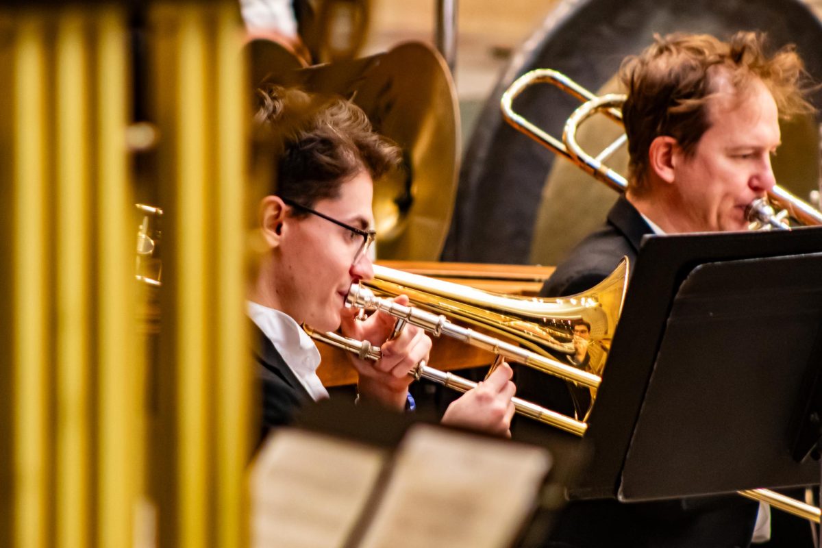 University Band members playing for "Doc" Fischer's last concert before retirement on December 5th.