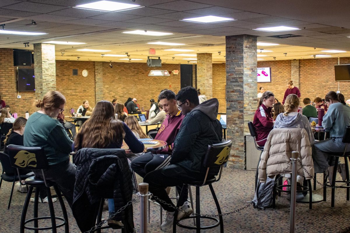 Students fill the Cougar Den for Bingo Night with prizes of Lego and Squishmallows on February 10th.