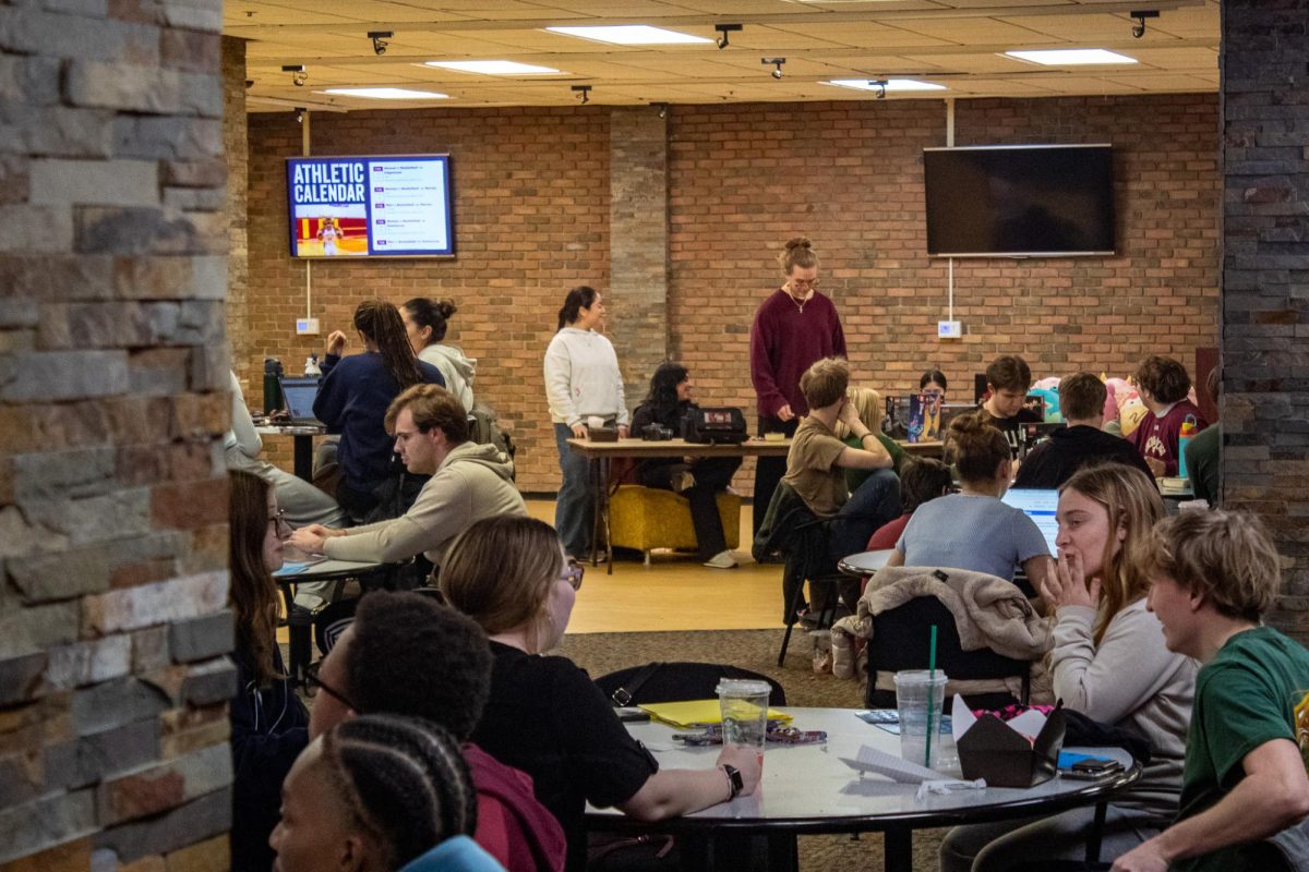 Students fill the Cougar Den for Bingo Night with prizes of Lego and Squishmallows on February 10th.
