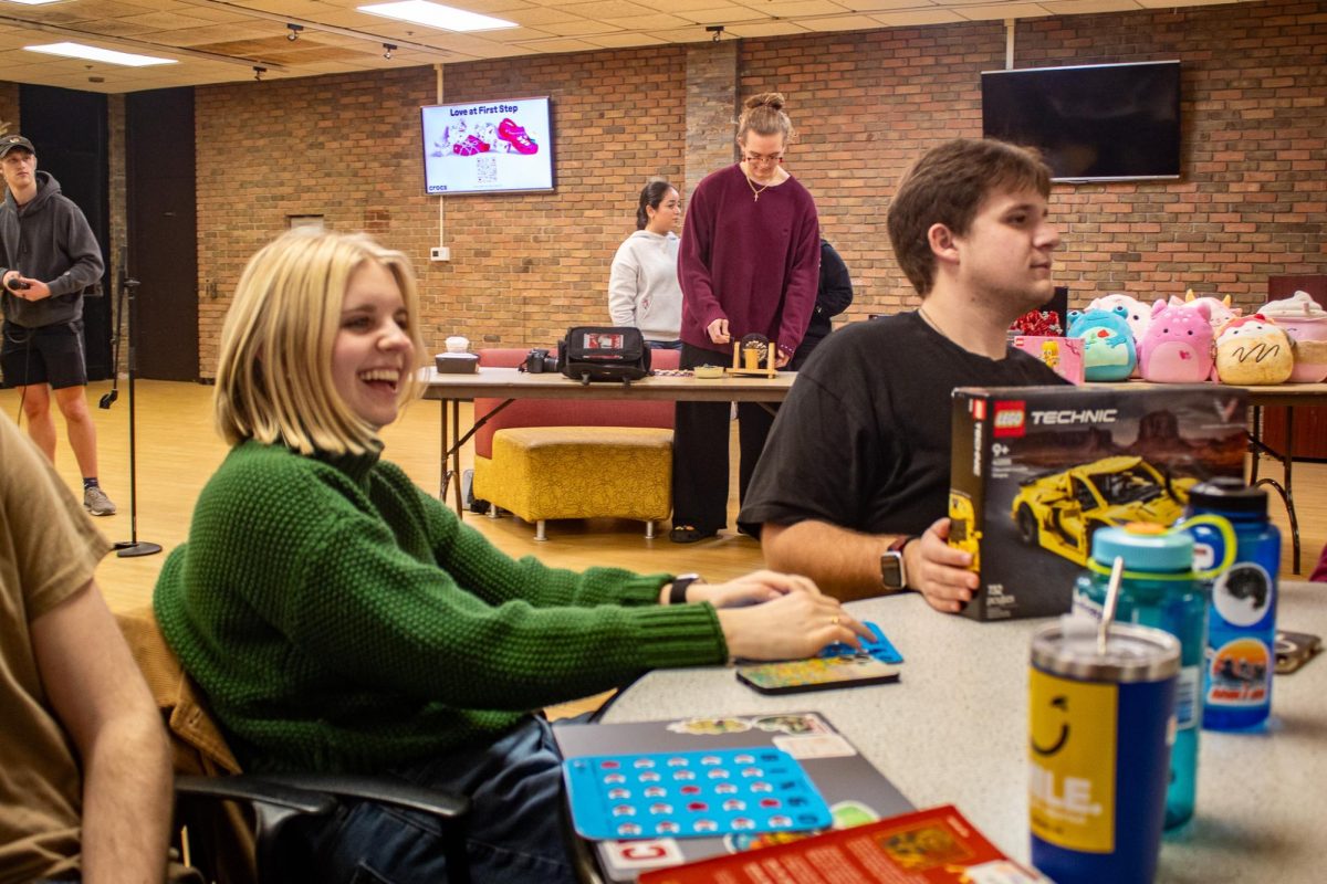 Students play Bingo in the Cougar Den for prizes of Lego and Squishmallows on February 10th.