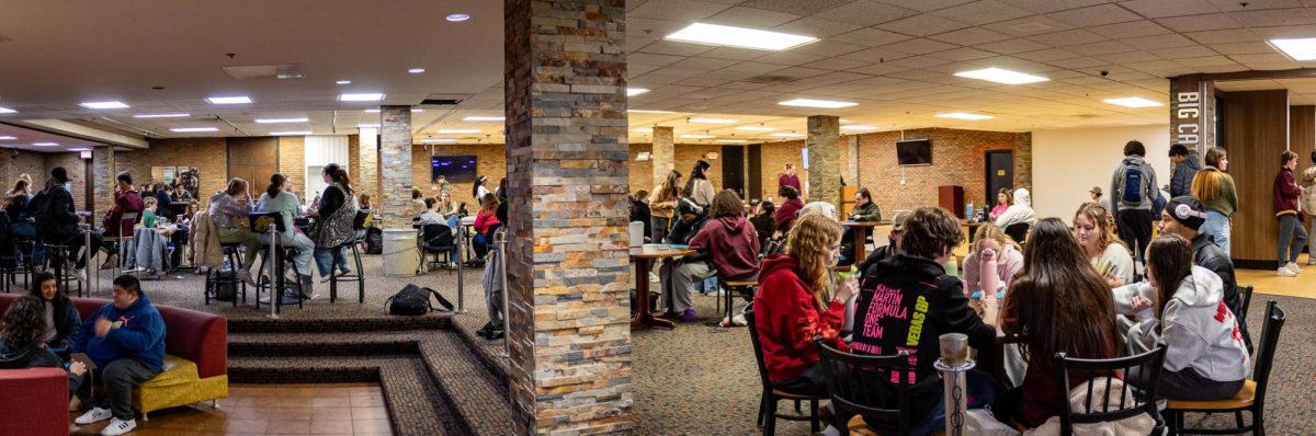 Students fill the Cougar Den for Bingo Night with prizes of Lego and Squishmallows on February 10th.